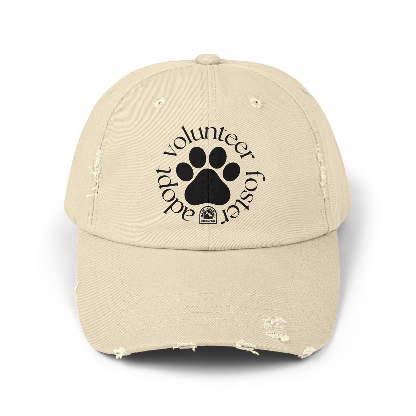 Volunteer, foster, adopt Unisex Distressed Cap