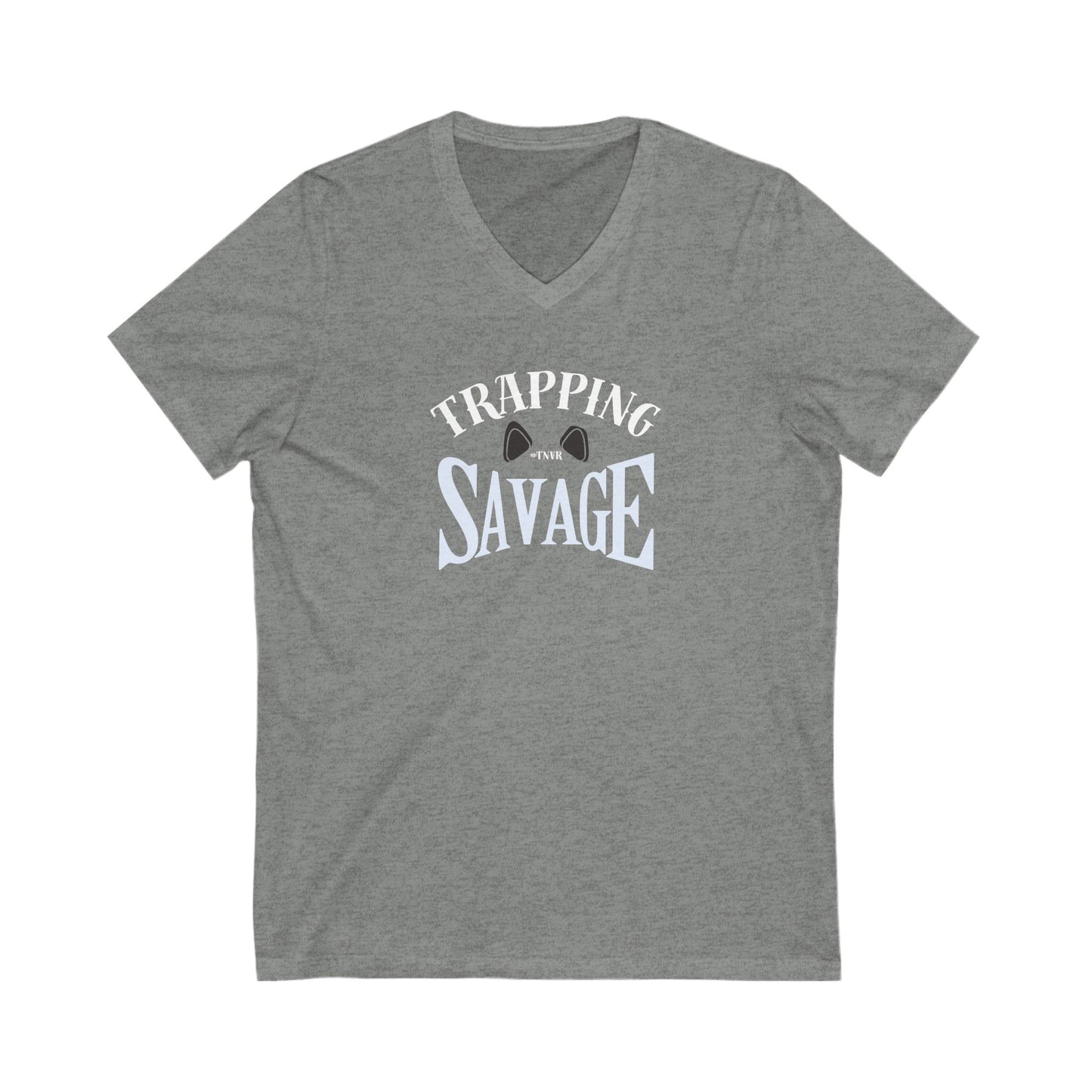 Trapping Savage Unisex Jersey Short Sleeve V-Neck Tee