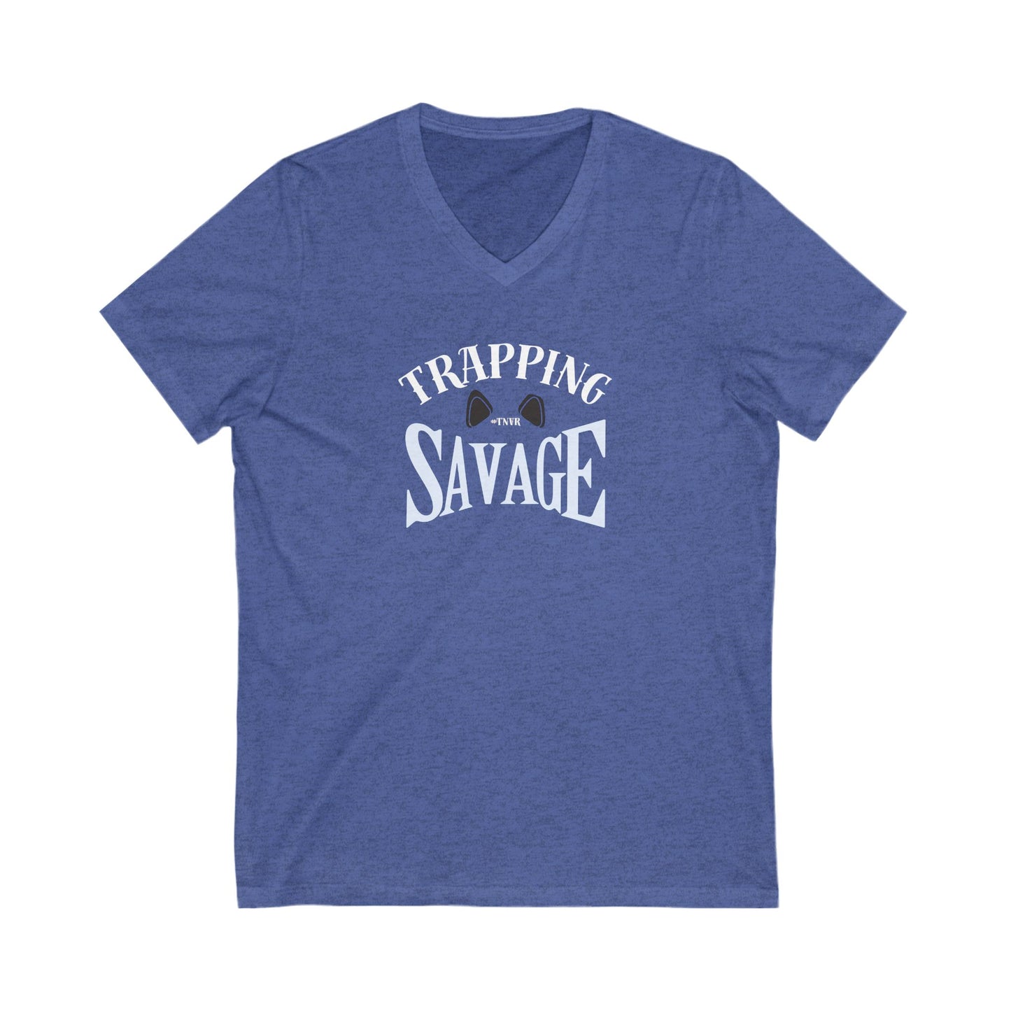 Trapping Savage Unisex Jersey Short Sleeve V-Neck Tee