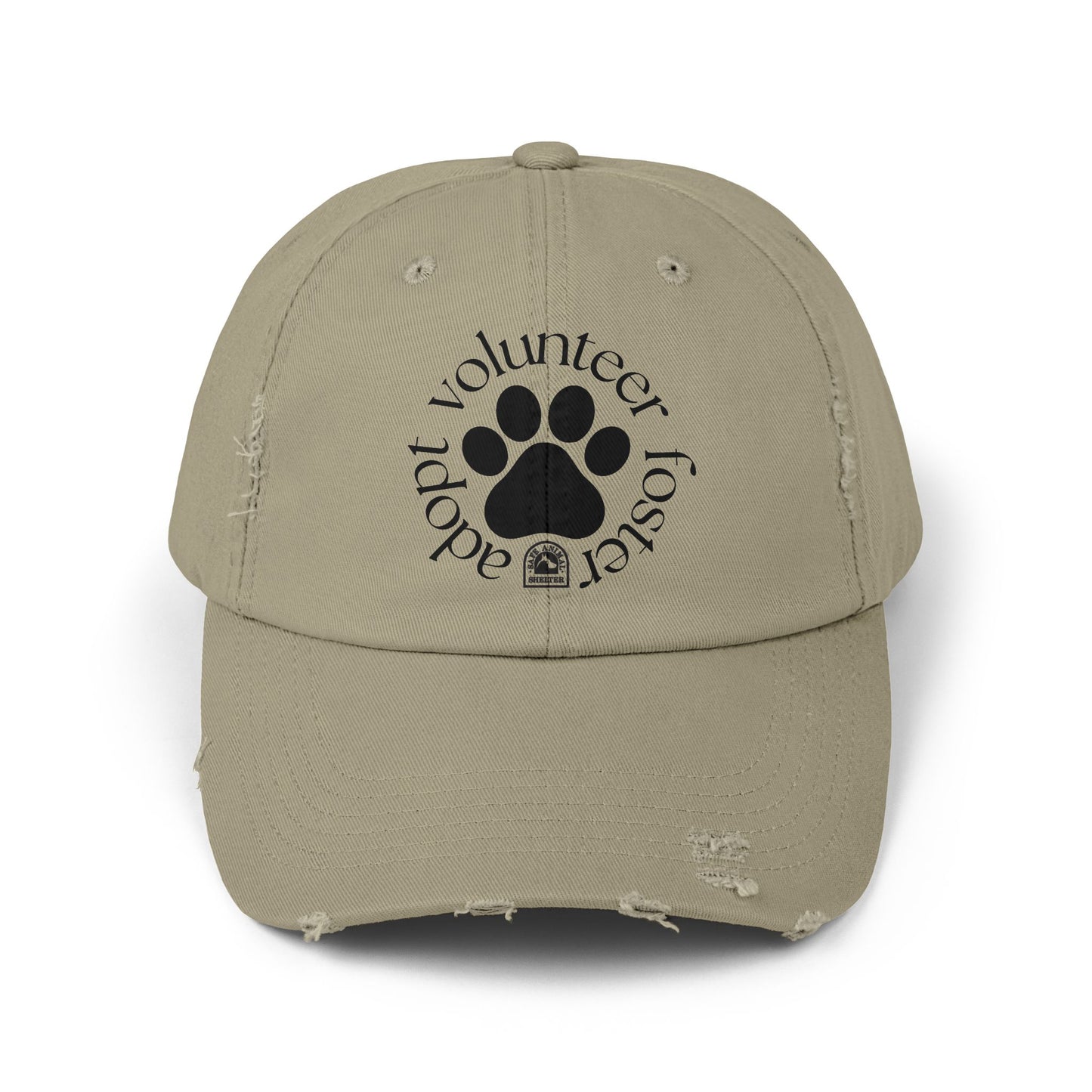 Volunteer, foster, adopt Unisex Distressed Cap