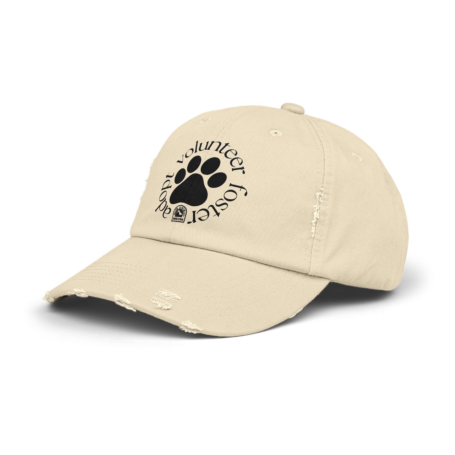 Volunteer, foster, adopt Unisex Distressed Cap