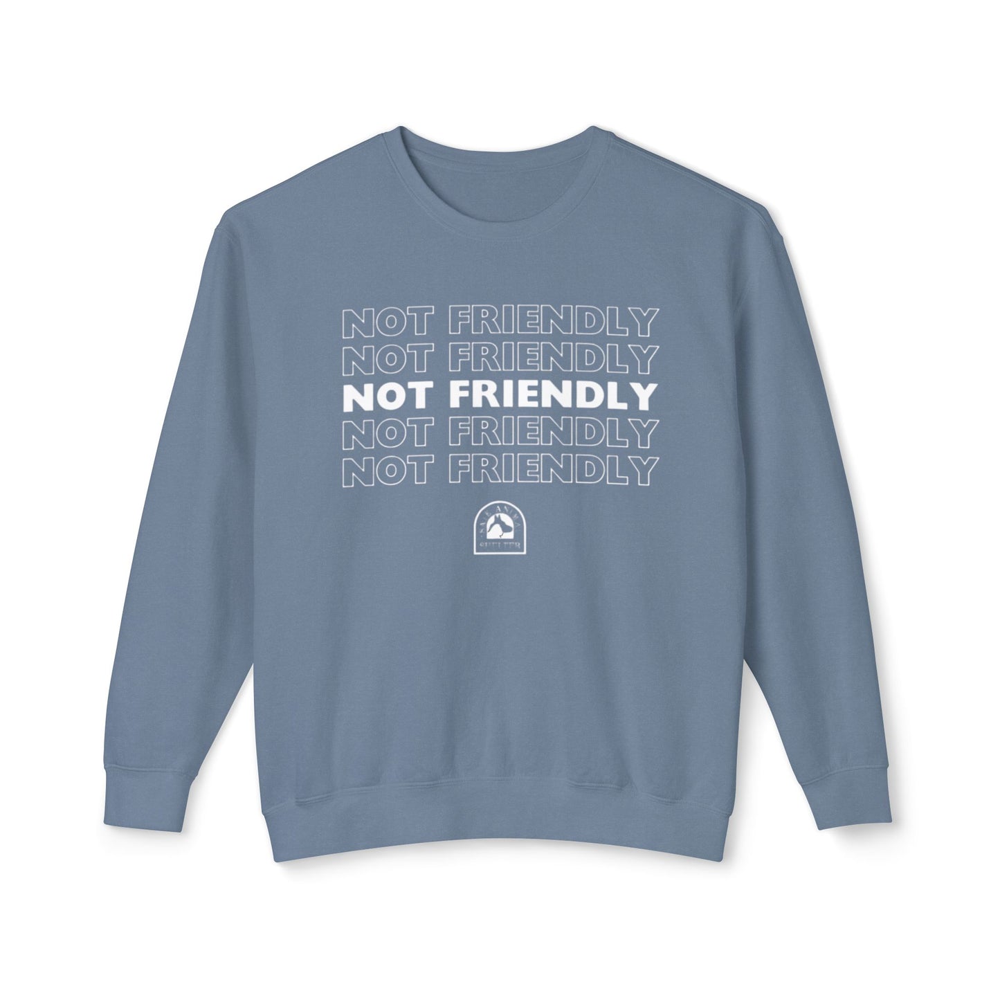 Not Friendly Unisex Lightweight Crewneck Sweatshirt