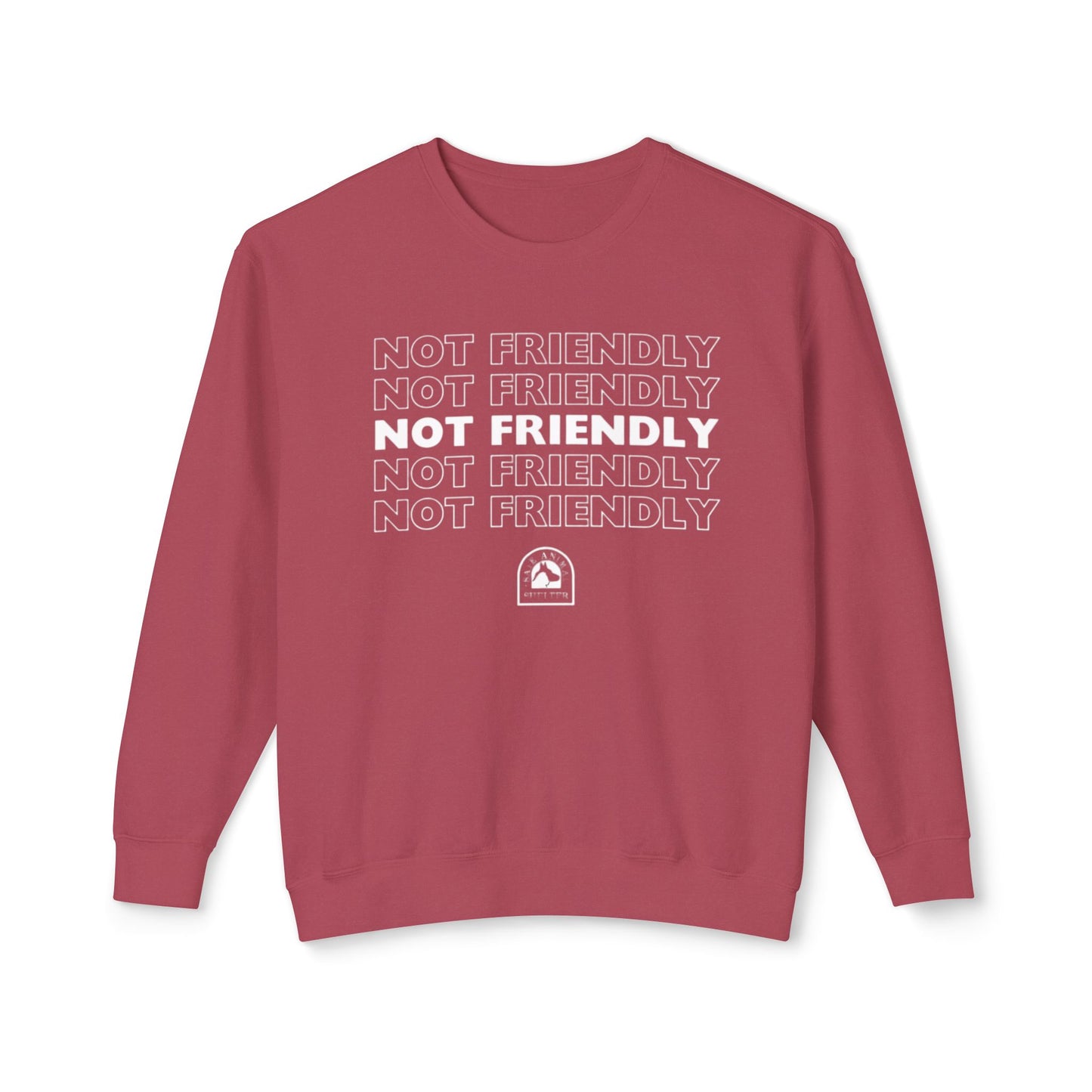 Not Friendly Unisex Lightweight Crewneck Sweatshirt