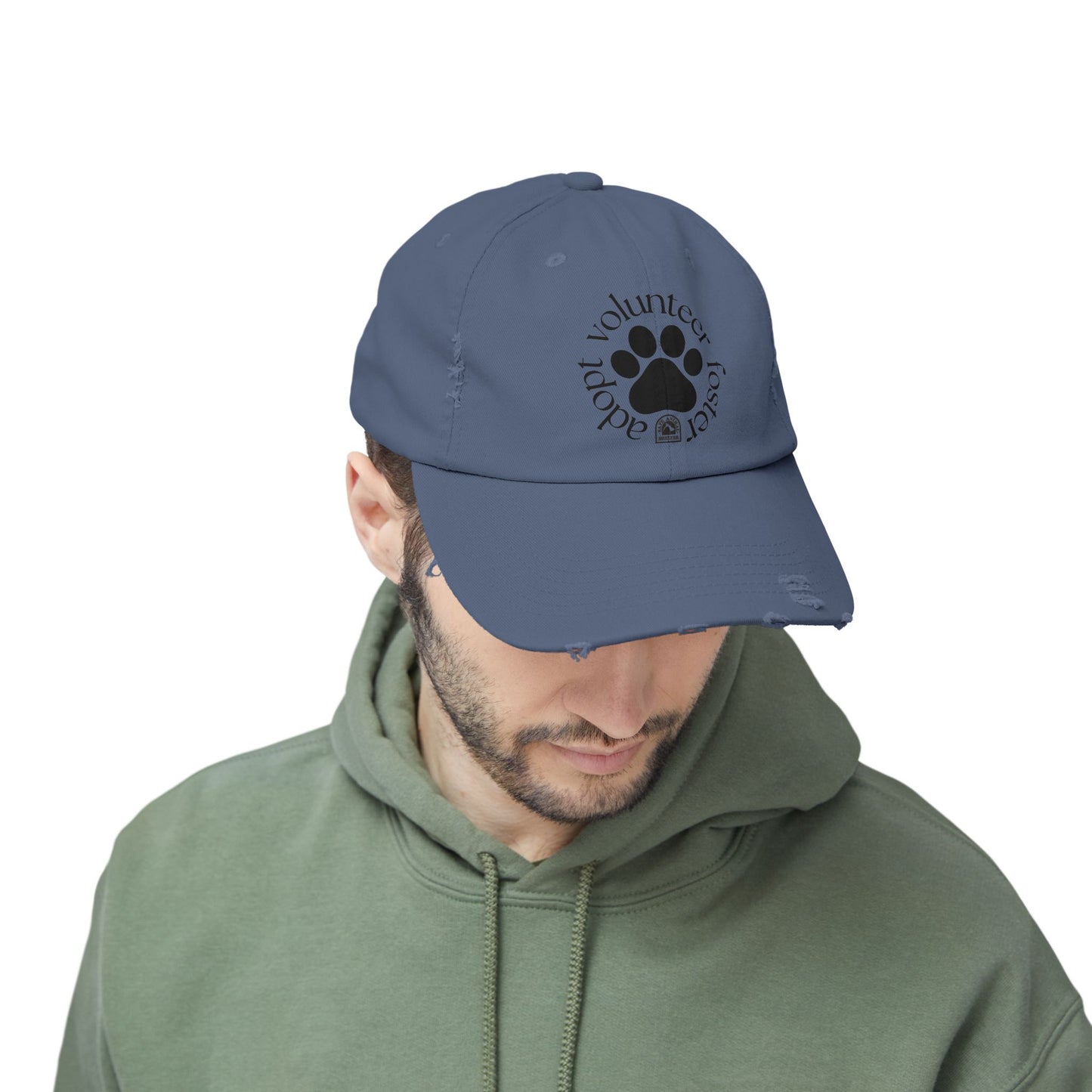 Volunteer, foster, adopt Unisex Distressed Cap