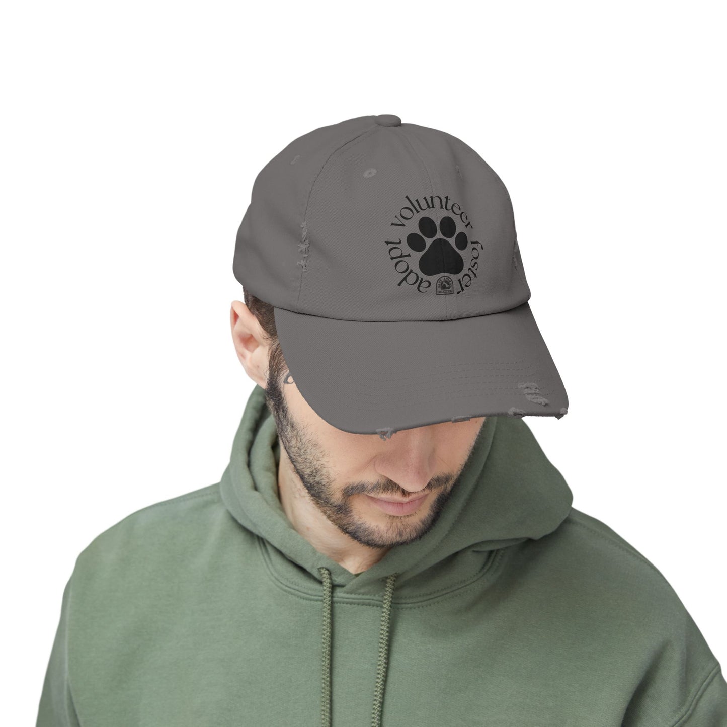 Volunteer, foster, adopt Unisex Distressed Cap